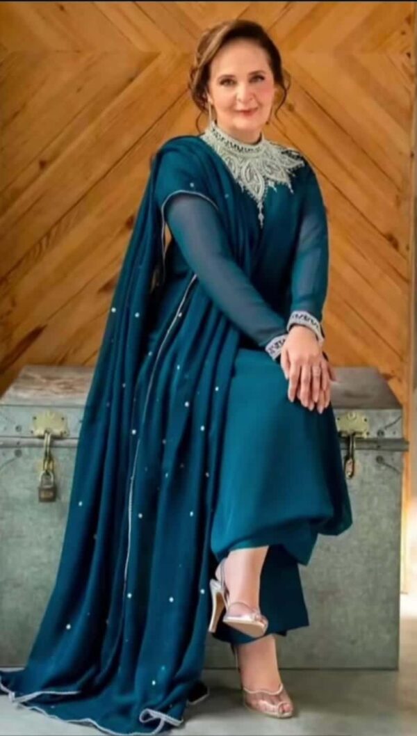 Elegant 3-Piece Suit with Exquisite Hand Work