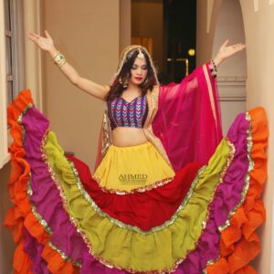 Exquisite Multi-Layered Chiffon Lehenga
